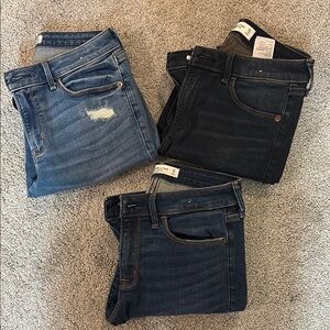 Bundle of 3 Abercrombie & Fitch super skinny mid rise jeans